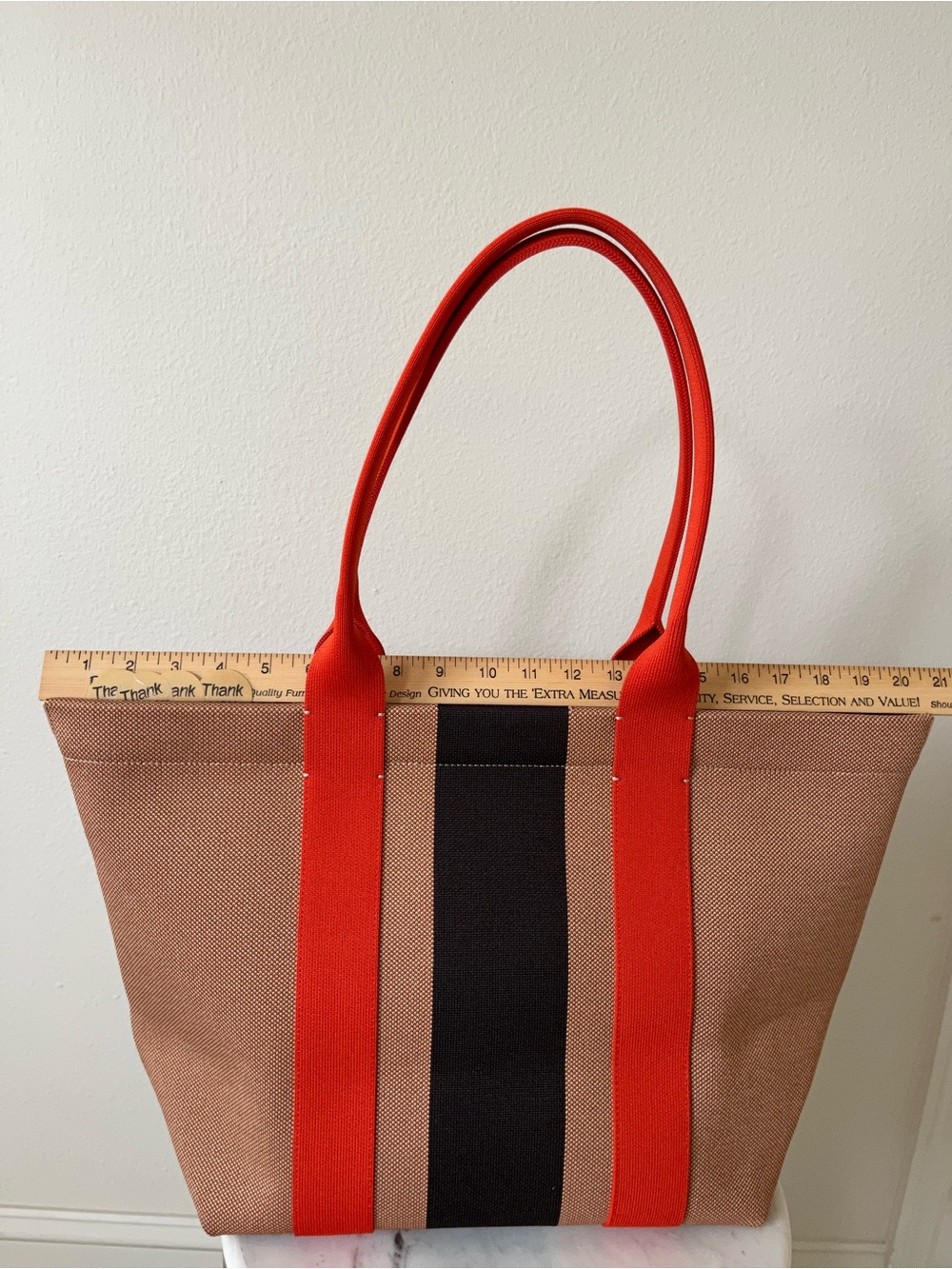 Rothy’s classic Tote Bag with Red Straps and Stripe - Picture 8 of 16